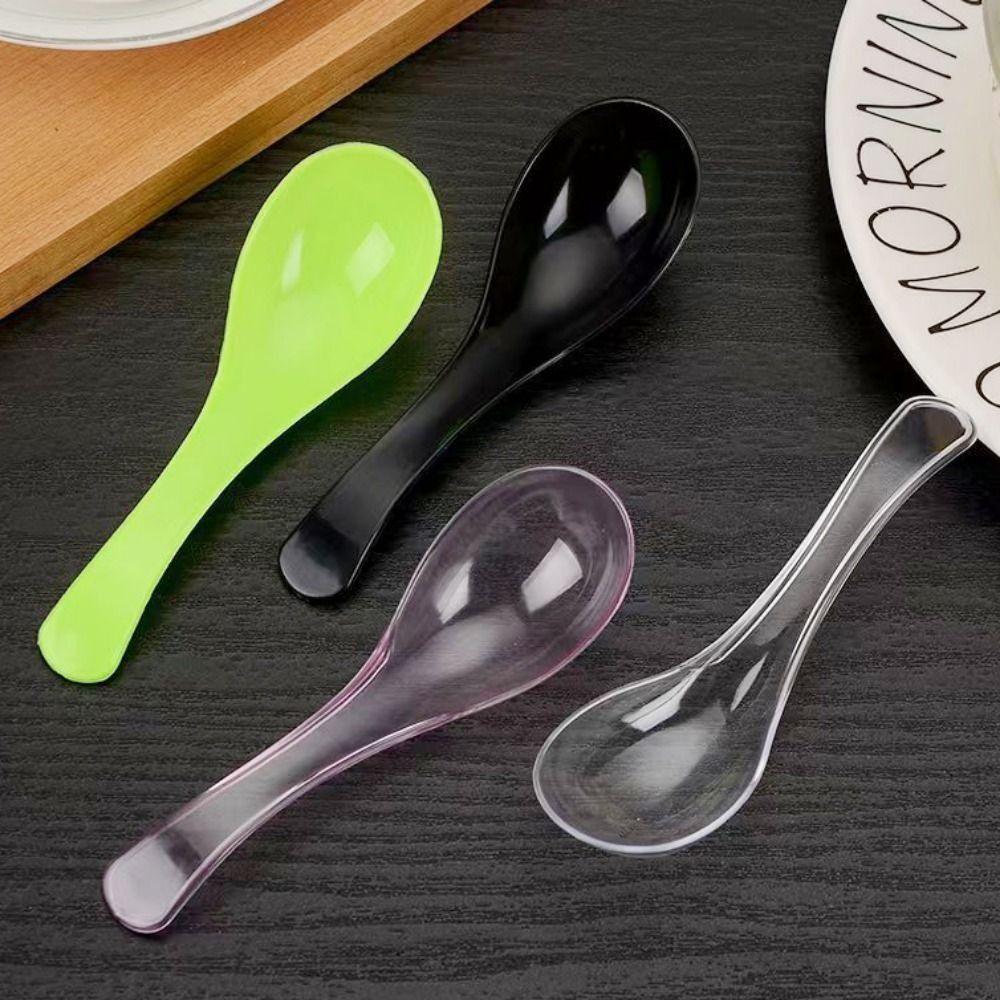 For Ice Cream Colorful Stackable Dessert Spoons Soup Spoons Disposable Spoons Yogurt Spoons