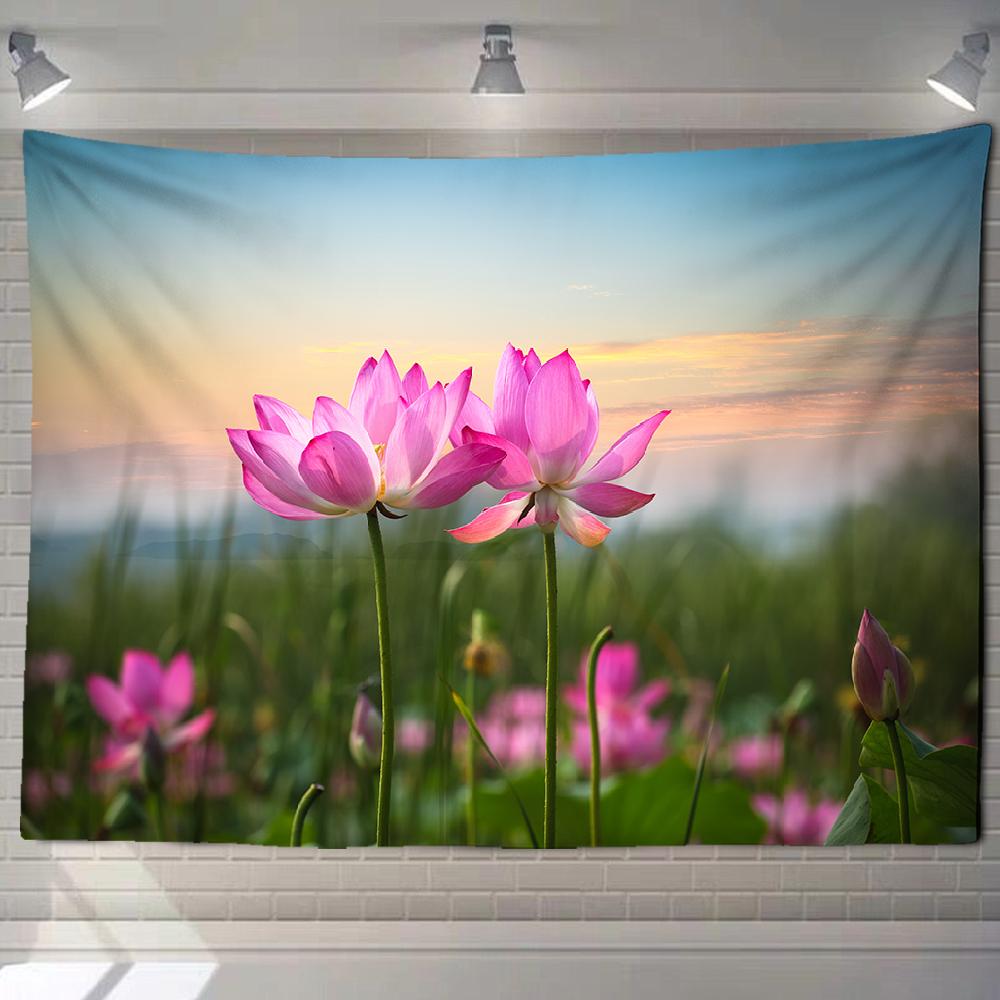 Wall Tapestry, Zen Garden, Massage Stone and Water Lily Beach Towel Throw Blanket Picnic Yoga Mat Family Outfit