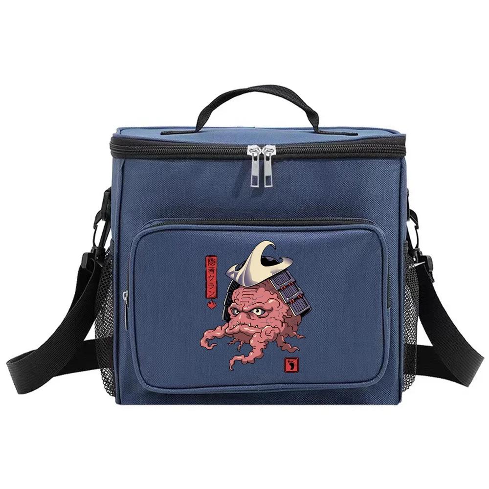 

Student Lunch Box Cooler Shoulder Lunch Bags Thermal Organizer Handbag Outdoor Camping Storage Boxes Cute Monster Printing