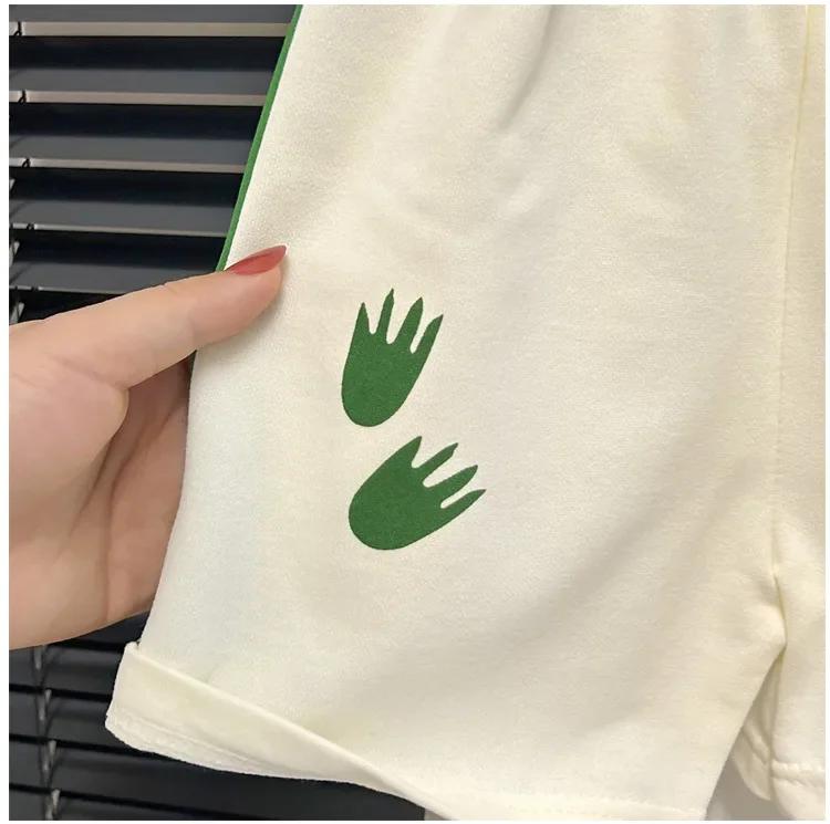 2Pcs Cartoon Bear Children Short Sleeve Shorts Sets Summer Kids Clothes Boy Girl Baby Thin Cotton Tee Tracksuits Fashion Outfits