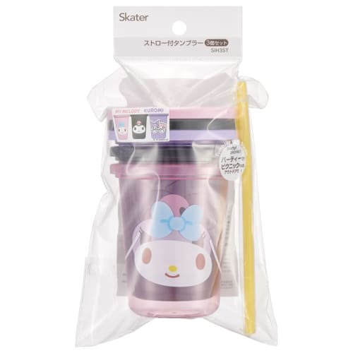 Skater Tumbler with straw 3 pieces 320ml My Melody Kuromi Sanrio Made in Japan SIH3ST-A
