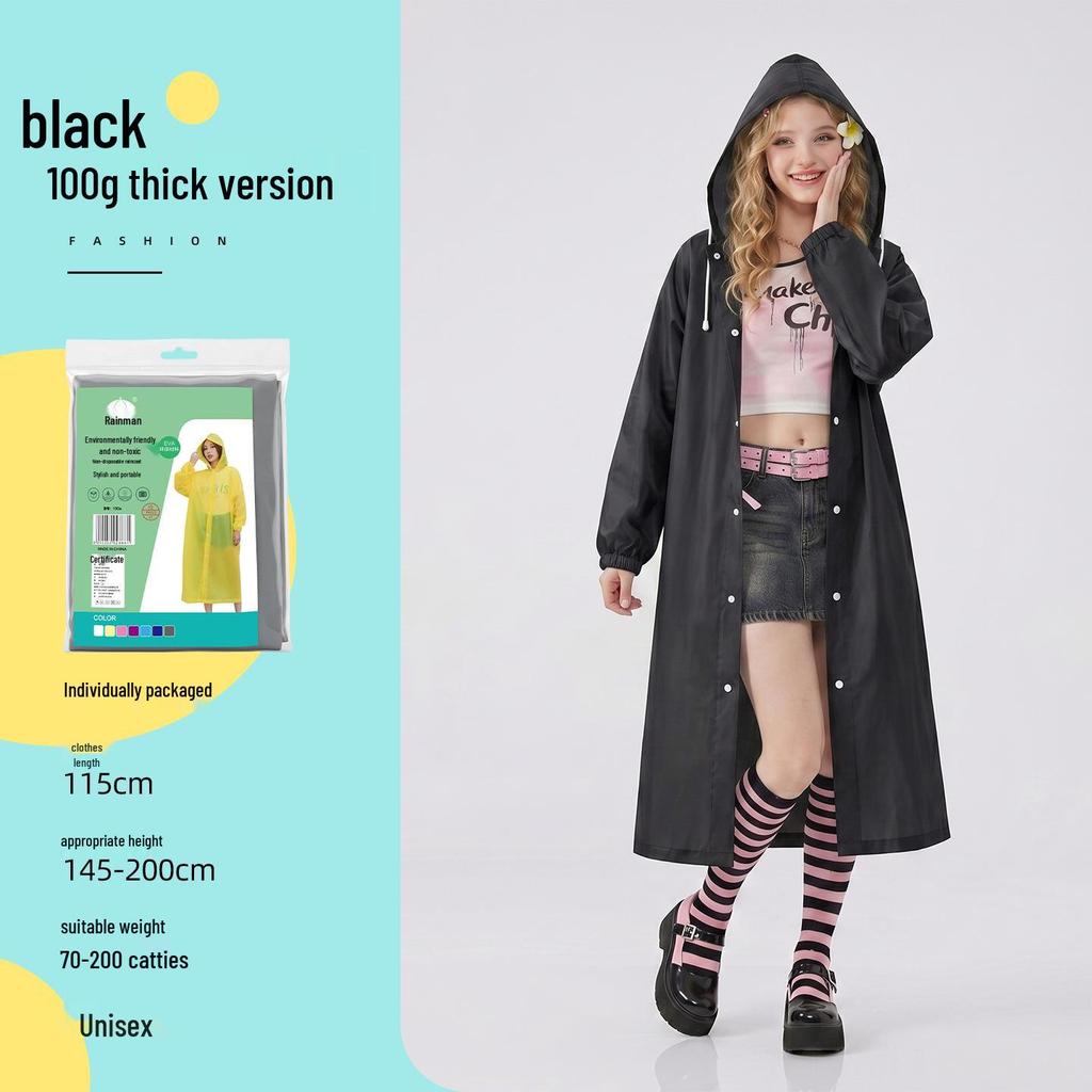 Reusable Full-Length Women's Raincoat for Outdoor Use