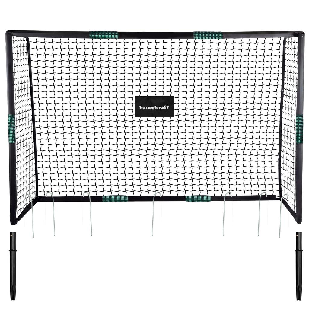 Duża Metalowa Bramka Piłkarska Z Siatką Treningowa Do Gry W Piłkę Nożną 300X200X120 Cm Czarno-Zielona