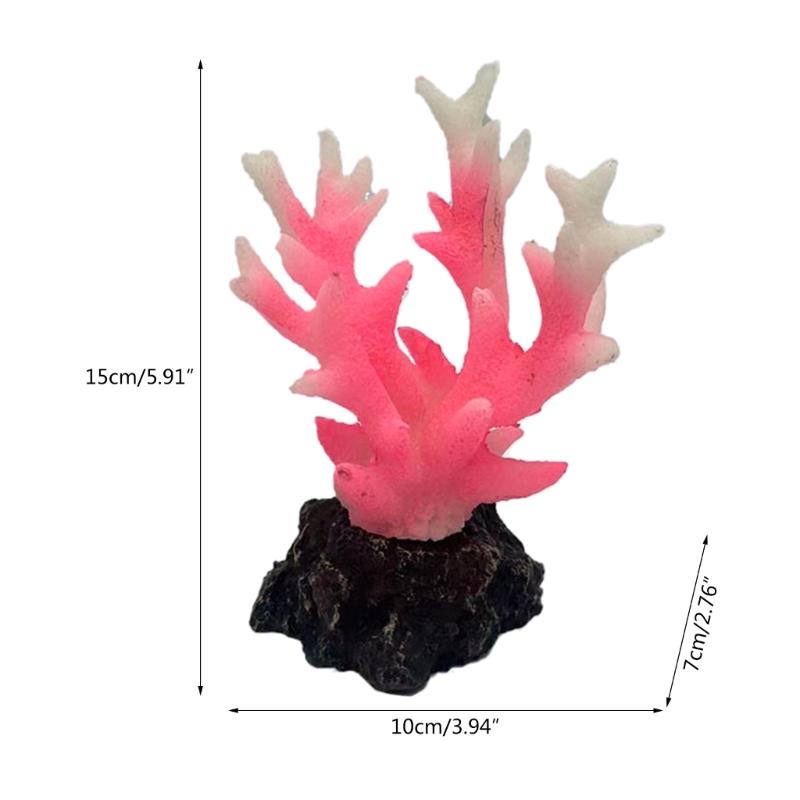 Aquarium Landscape Fluorescent Coral Simulation Coralreef Fish Tanks Decoration Aquatic Pet Landscaping Plant Figurine
