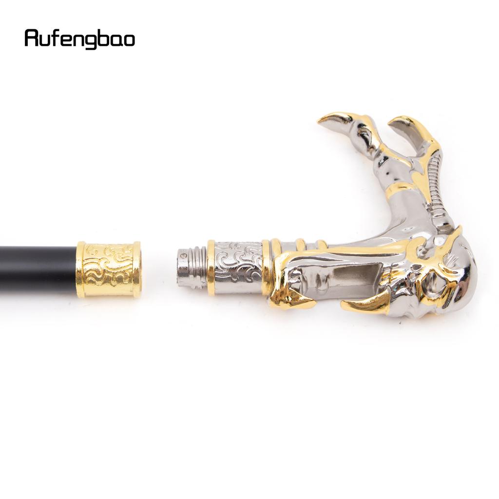Golden White Ghost Skull Head Fashion Walking Stick Decorative Vampire Cospaly Vintage Fashionable Cane Halloween Crosier 93cm