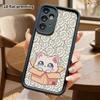 Phone Case: 2D Flat Samsung Galaxy A34 A35 M05 M06 S20 S22 S21 FE Plus 5G Protective Case, Cardboard Little White Cat, Christmas and Halloween Gifts