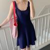 New Arrivals Open RUn Women Slim Fit U Neck Sleeveless Knit Mini Dress