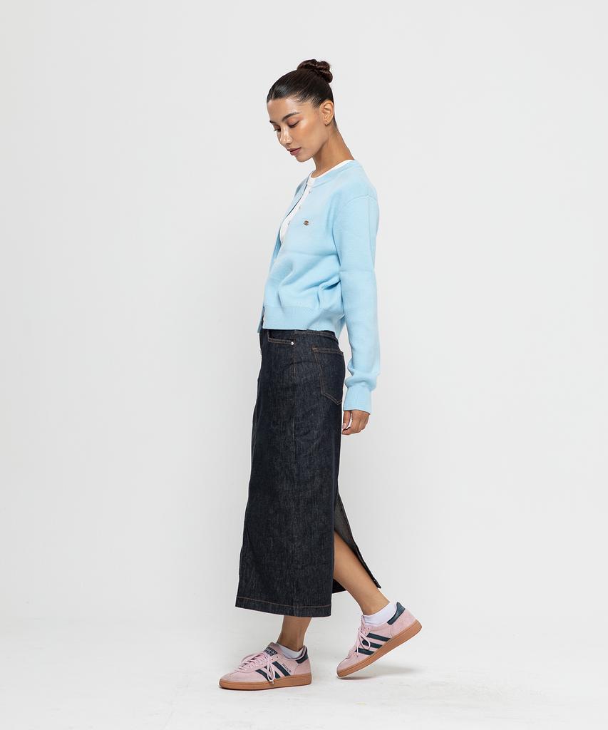 Chambros Women'S Basic Cotton Denim Long Skirt [Indigo]