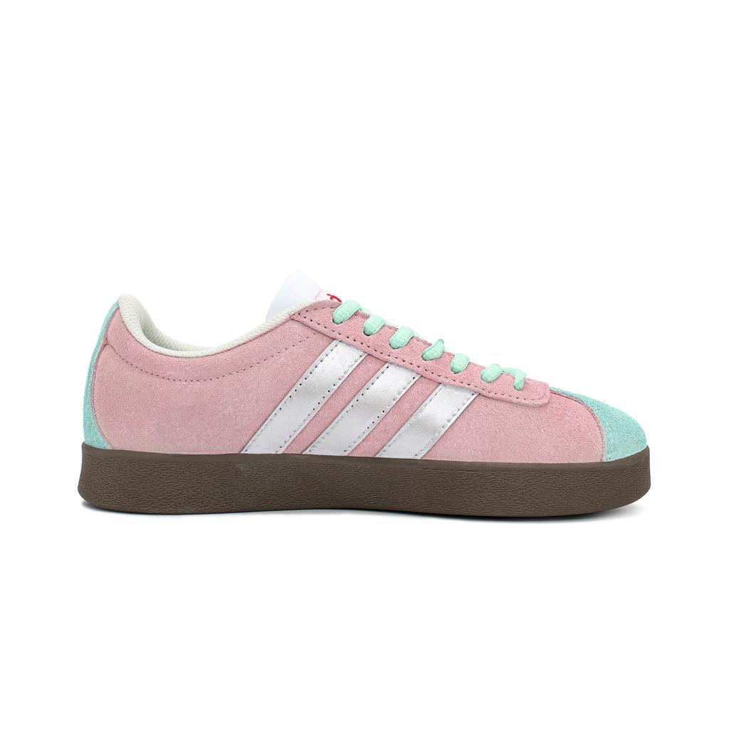 Adidas VL COURT 2.0 Dream Mirror Garden Wear resistant And Lightweight Low top Skateboard Shoes Pink Green Silver HQ1802(Team629-)