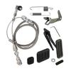Gas Pedal w/Brake +Clutch Pad & 24"/36'' Throttle Cable Bracket Spring Kit XL Series Billet Aluminum Non-Slip Black/Silver