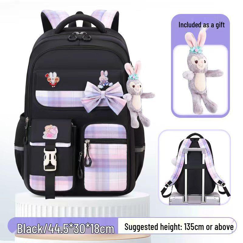 2025 High-Capacity, Dirt-Resistant Schoolbag: Lightweight Trolley Backpack for Middle/College Students
