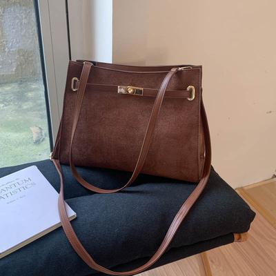 Bolsa tote simples retrô de camurça bolsa mensageiro de moda feminina de alto padrão bolsa de ombro versátil para o dia a dia