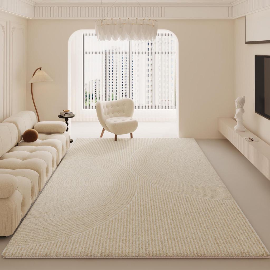 2024 Modern Cream Long-Haired Bedside and Living Room Carpet