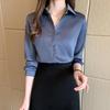 Fashion Blouses Shirts Long Sleeve Turn Down Collar Office Lady White Chiffon Shirt Women Tops J752