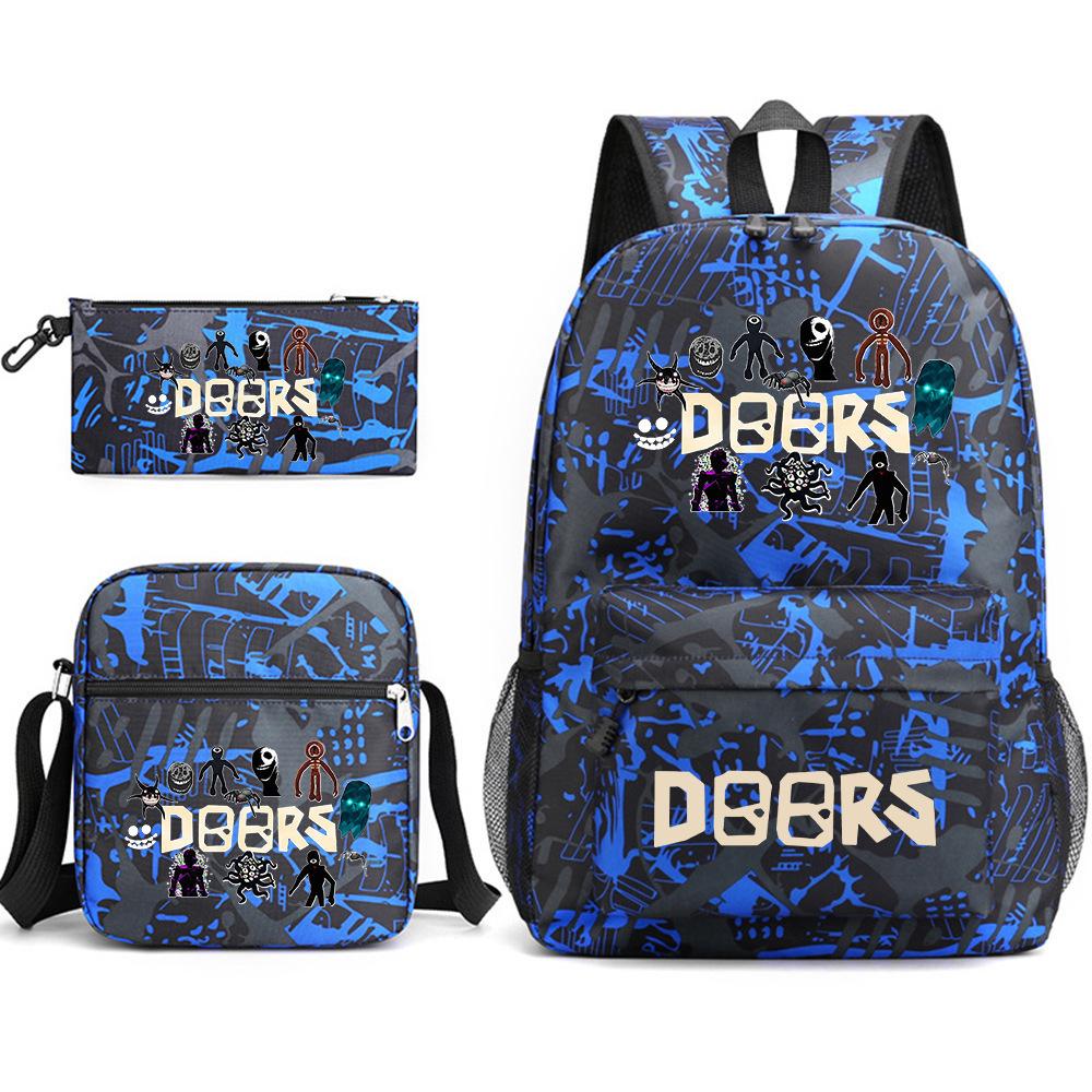 X Three-piece Schoolbag Printed Breathable Practical Backpack Large Capacity Oxford Bag