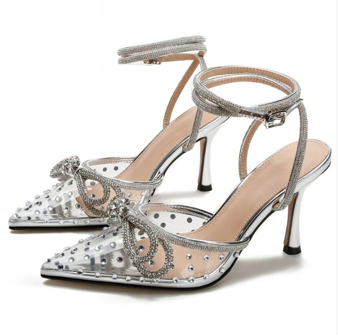 Brand High Heel Sandals Women 2025 Summer Pointed High Heel Shoe Designer Shoe Luxury Single Shoe Women Shoe 8.5cm