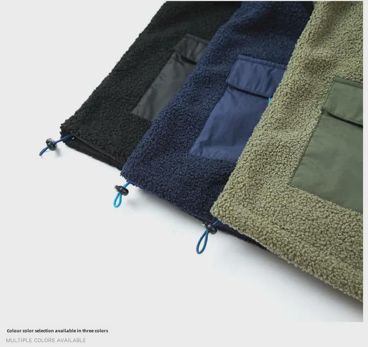 Pánská zimní outdoorová mikina pulovr z teddy fleecu 76J61