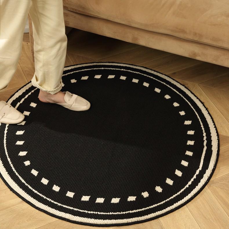 Thickened Non-slip Round Rug for Coffee Table, Bedroom, or Study Chair - Dustproof Floor Mat