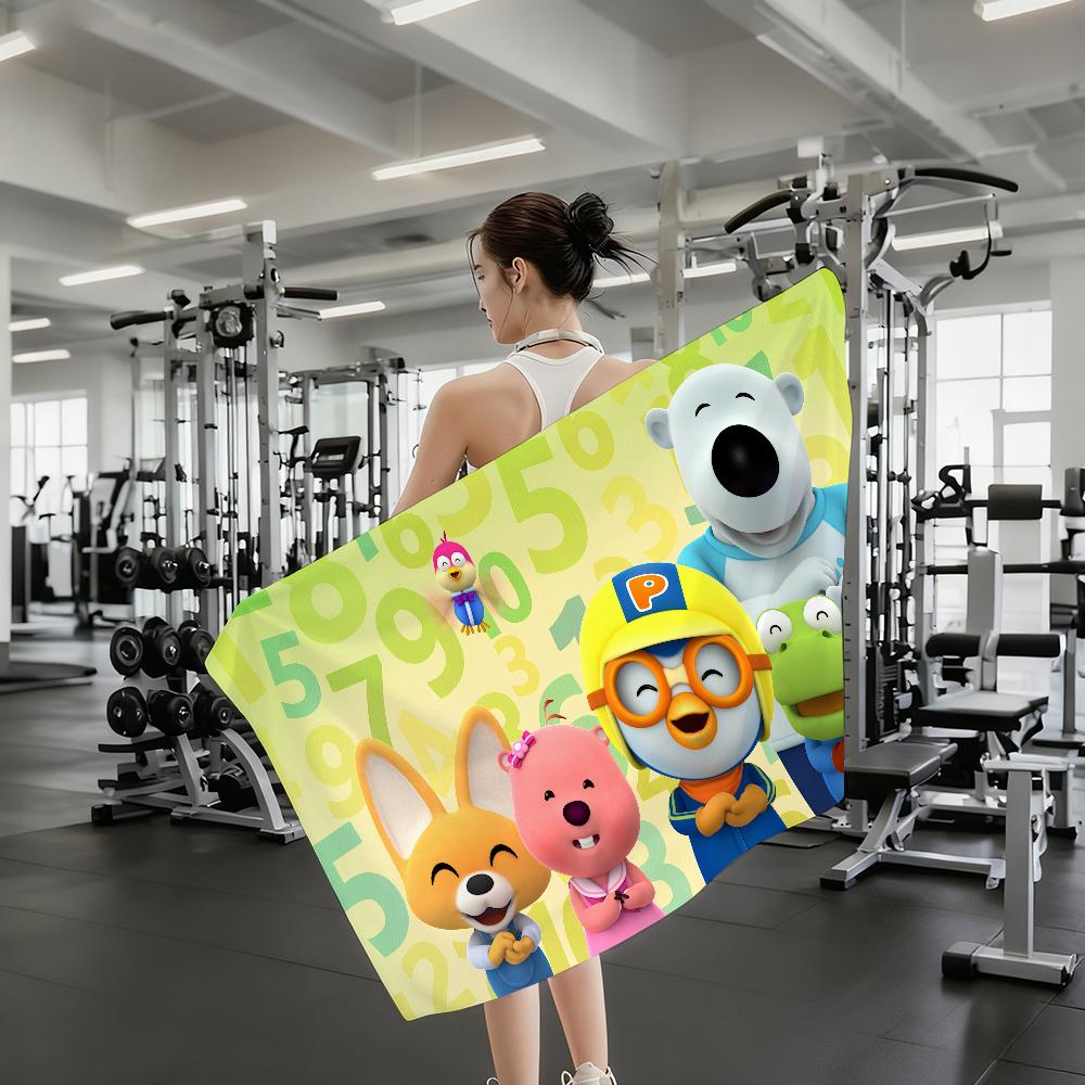 Cartoon P-PororoS-S Cute Towel Shower Sauna Travel Spa Quick Dry Gym Accessories Soft Large Beach Towels