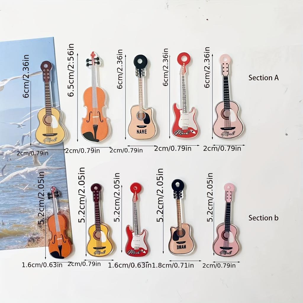 5 Stück Gitarreninstrumente Kühlschrankmagnet Po Fester Magnet Heimdeko Geschenk Geschenk