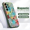 Etui z kwiatowym wzorem lawendy, piwonii i róży dla Samsung Galaxy S26 Ultra S25 Edge S24 Plus S23 FE S22 A17 A54 A55 A56 A57 5G Magnetyczne Pokrowiec dla Magsafe