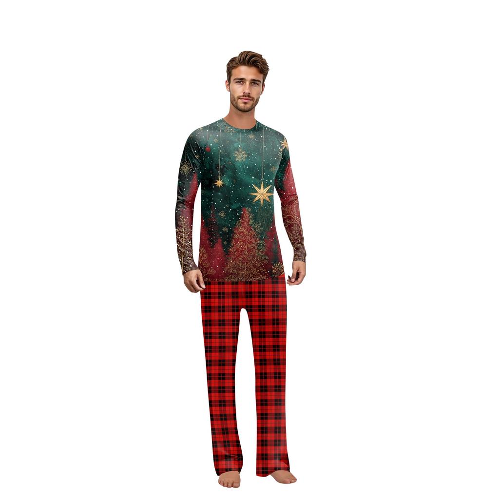 Christmas Prints Family Matching Long Sleeve Tops+Pants Set Family Matching Sets