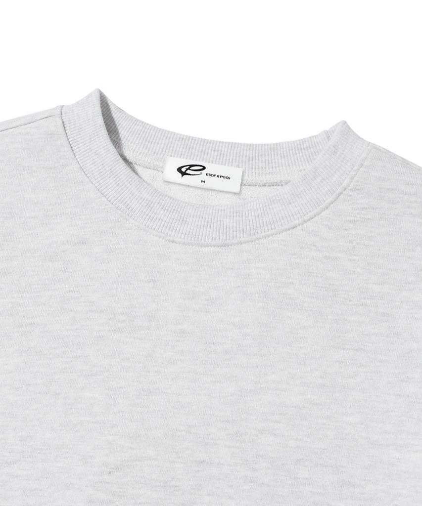PAGESIISII Vintage Blank Print Sweatshirt White Melange