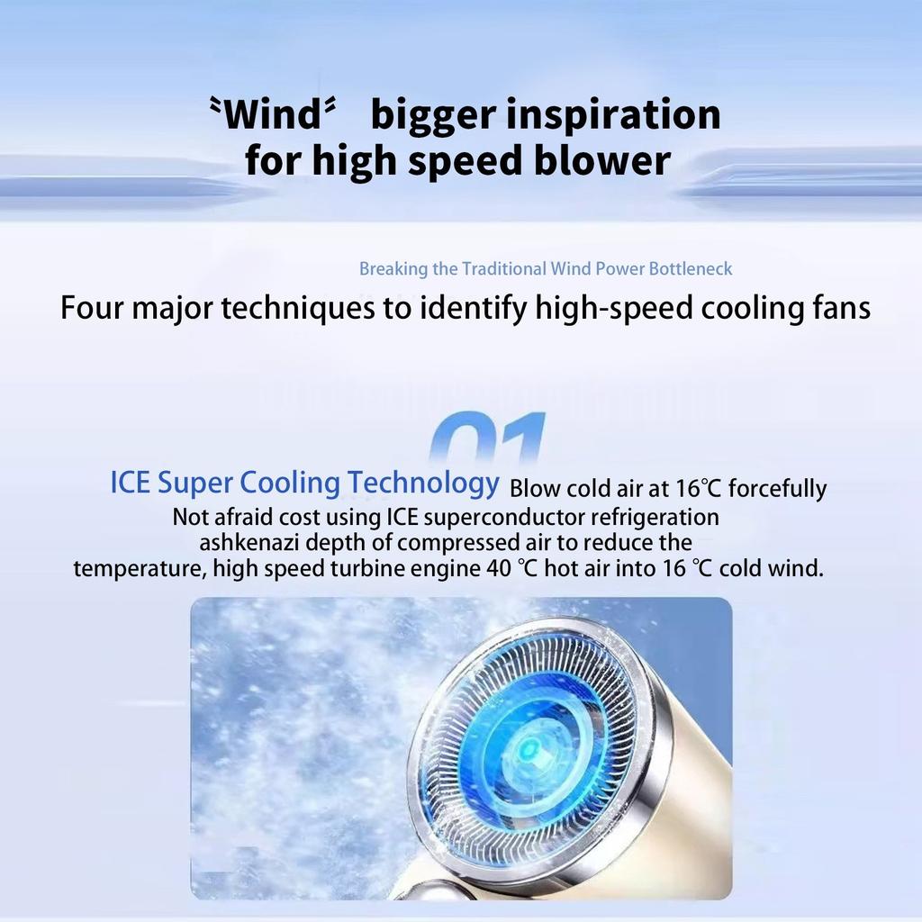 Portable Outdoor Handheld Fan, LED Digital Display, Long-lasting High Speed Fan With Multiple Settings
