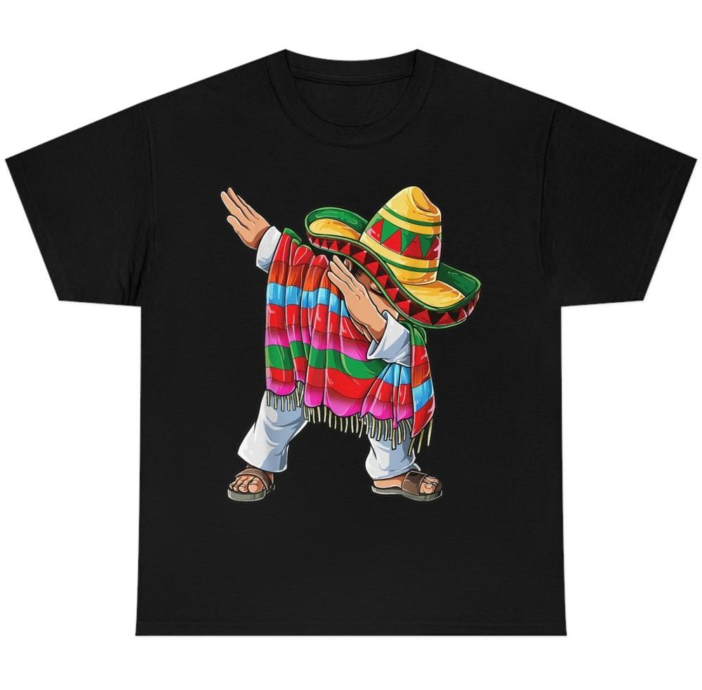 Dabbing Mexican Poncho Cinco de Mayo Men Sombrero Funny Dab T Shirt XL