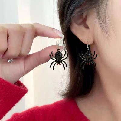 1 Pair Halloween Earrings Bat Ghost Hand Spider Pumpkin Ghost Black Cat Shape Drop Earrings Jewelry Accessories
