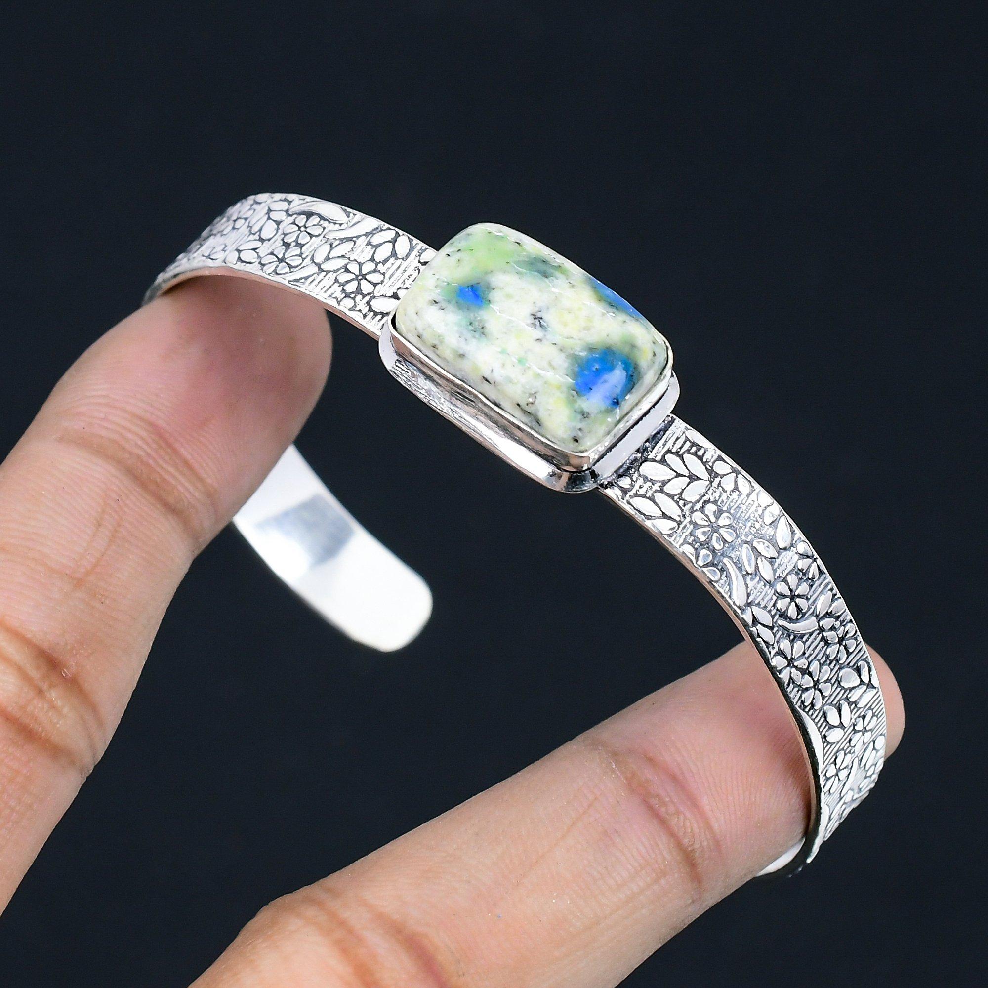 

Натуральный браслет из камня К2 Джаспер Белый Регулируемый Ювелирные изделия из серебра 925 пробы Adjustable