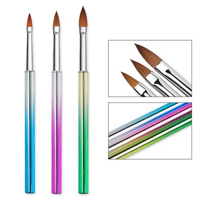 Nail Art Electroplating Engraving Pen 3 Pcs, Painted Flower Pen Crystal Nail Extension Glue Suitable Brush Set