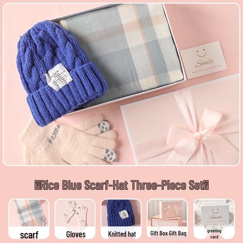Three Dolphins AQ Women's Scarf, Gloves & Hat 3-Piece Set