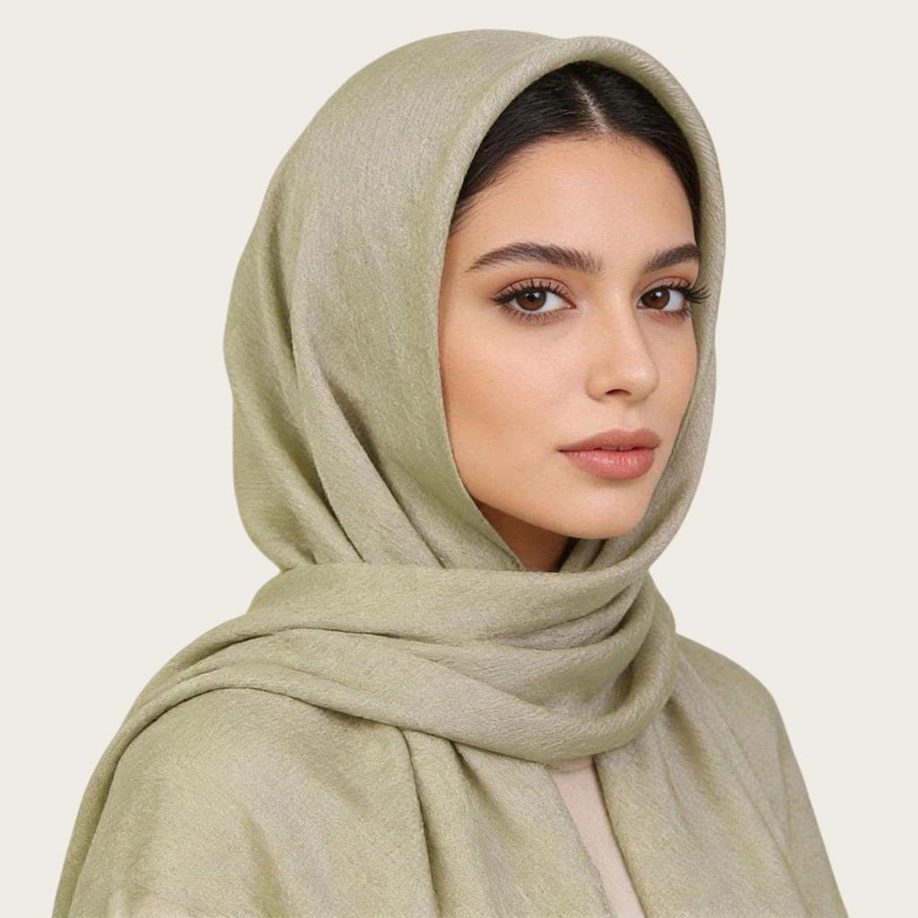 High-Quality Ethnic Style Pressed Wrinkle Square Scarf - Solid Pure Color