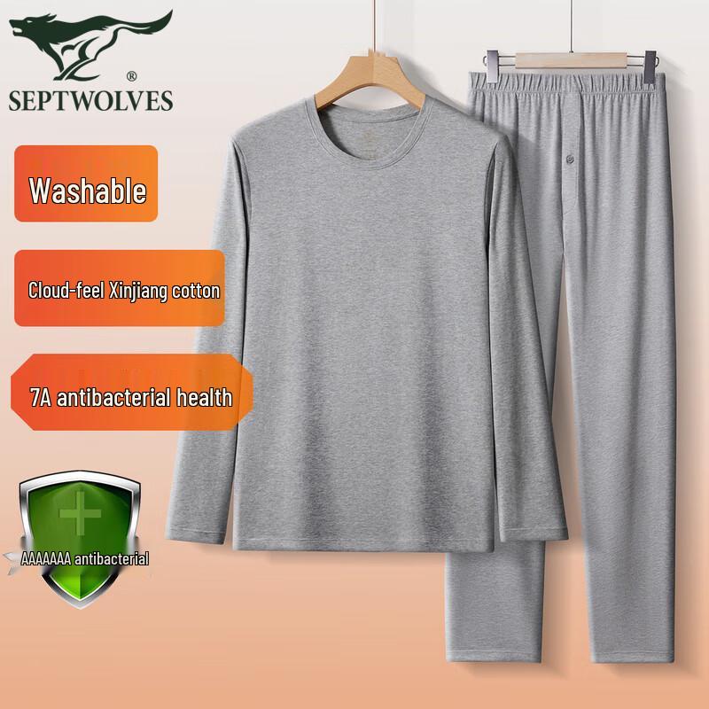 

Septwolves Men s 7A Antibacterial Pure Cotton Thermal Underwear Set 2XL