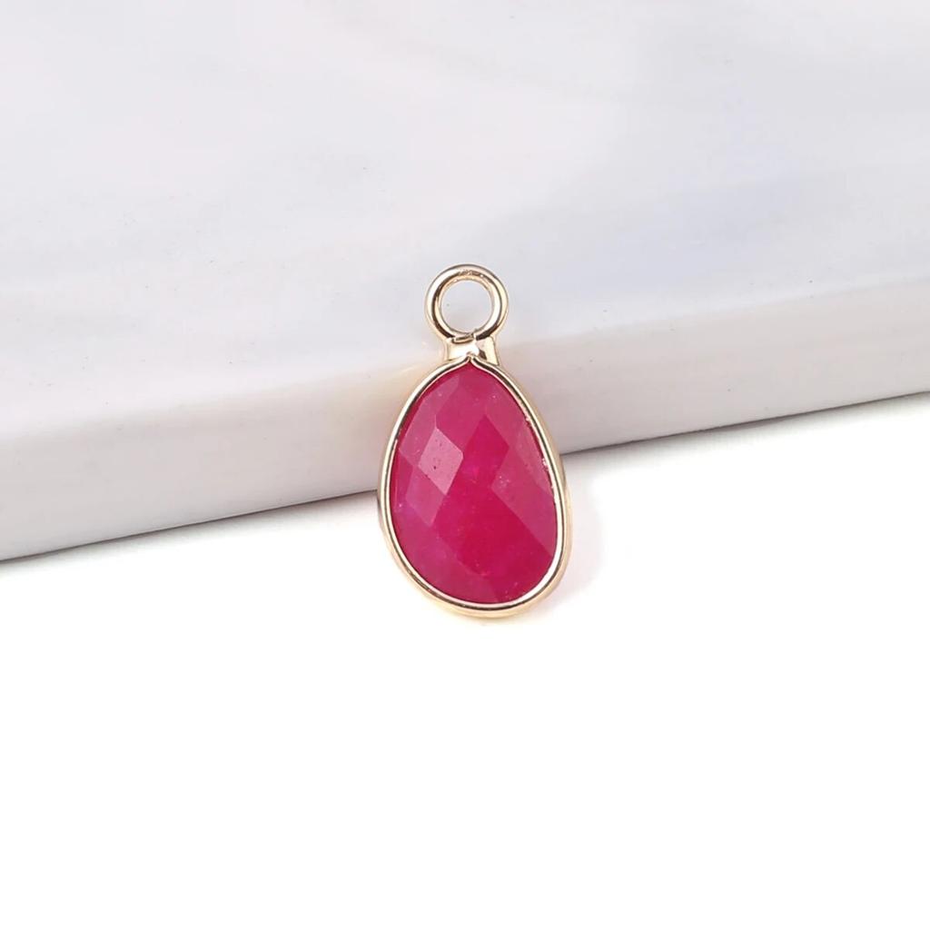 2Pcs Small Pendant Natrual Stone Opal/Agates/Amethyst Faceted Pendant For Jewelry Making DIY Earrings Bracelet Accessory