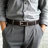 Men's Genuine Leather Belt, Ratchet Type, Auto-Lock, Holeless, Infinitely Adjustable, Business Suit Belt, Gentleman's Belt