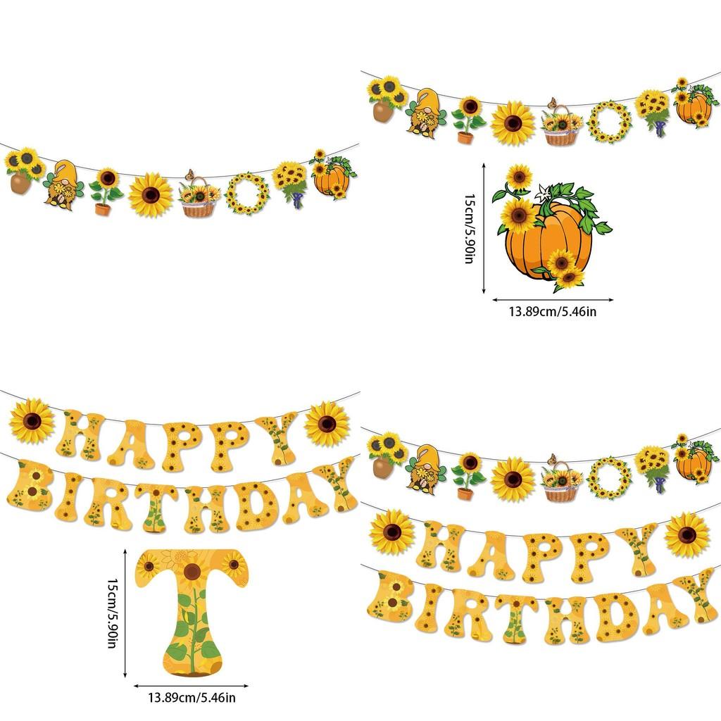Sunflower Theme Letter Banner For Party Decor With Paper Material For Event Celebrations