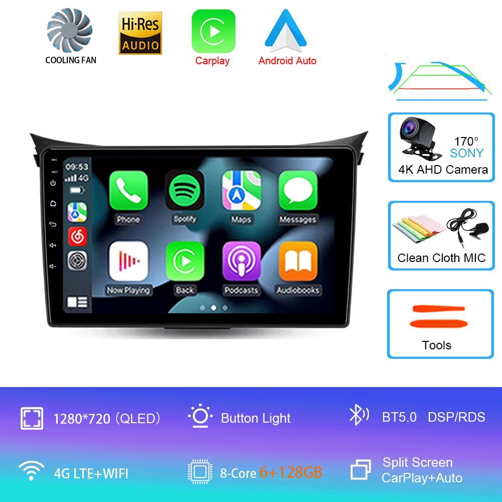 Car Radio Android 14 Multimedia Player for Hyundai I30 Elantra 2012 2013 2014 2015 2016 Carplay Auto GPS Navigation Stereo