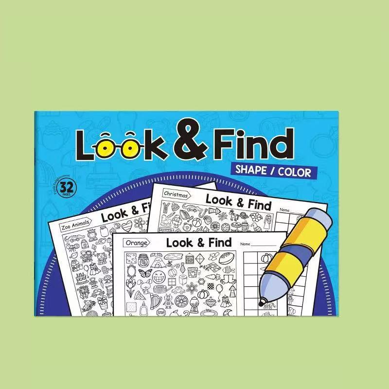 

Look and Find Shape/Color Workbook for Kids Drawing Notebook 32-Page Coloring Book Notebooks Writing Pads Office School Supplies