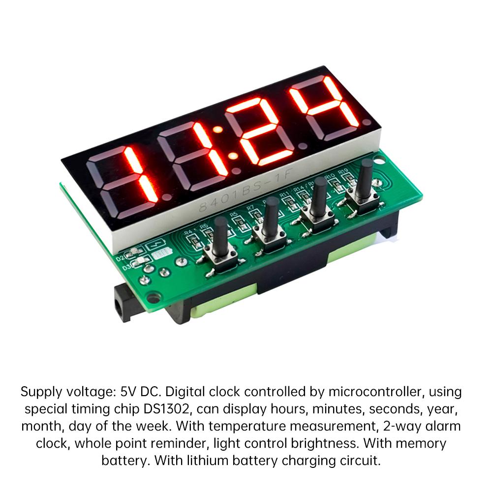 DIY 4-Digit Digital Tube LED Electronic Clock DIY Welding Kit Microcontroller Welding Training Electronic Teaching