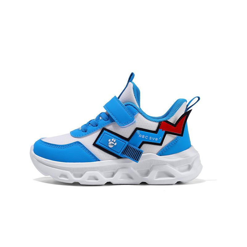 Boys' non-slip soft-soled sneakers 2025 autumn new lightweight waterproof leather teen boys running shoes