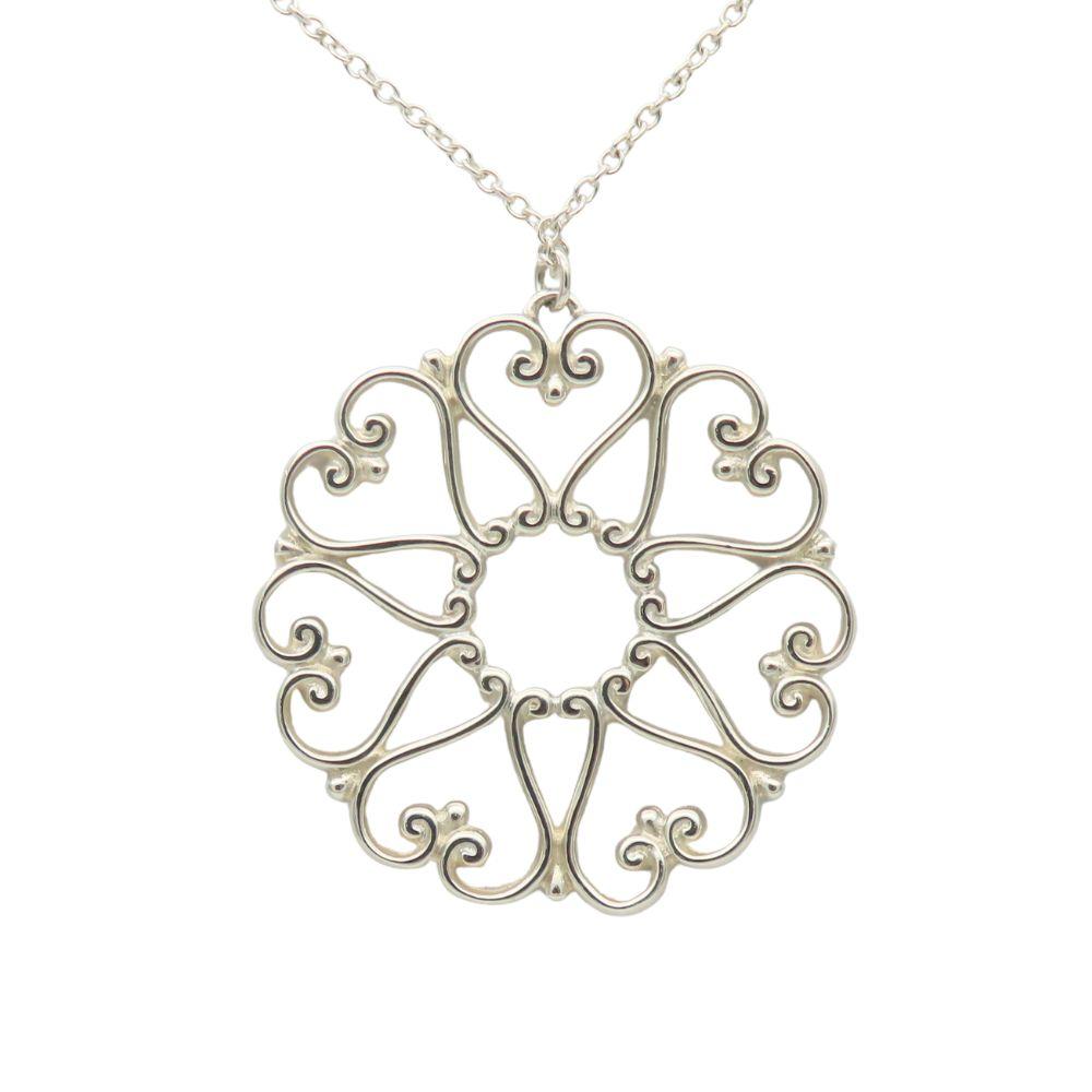 Used TIFFANY&Co. Necklace Venice Goldoni Medallion Silver925 4.1g Silver Paloma Picasso