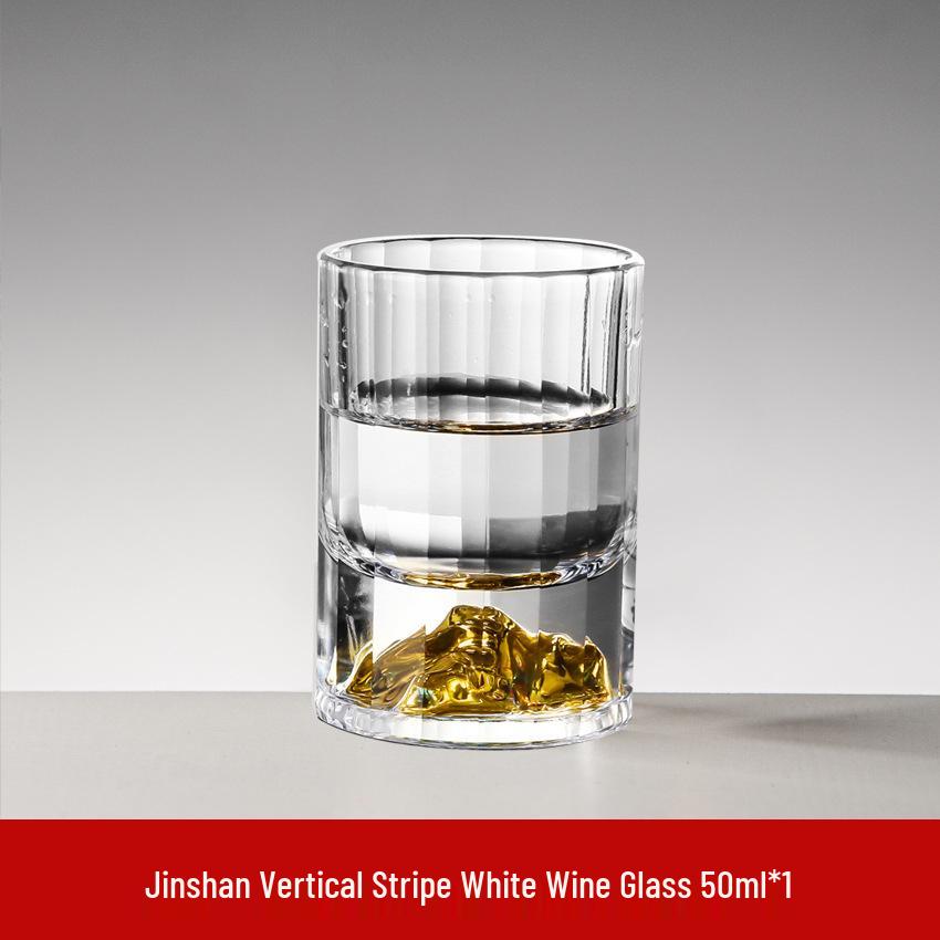 Gold Leaf Crystal Shot Glass - Diamond Surface Liquor Cup & Decanter.