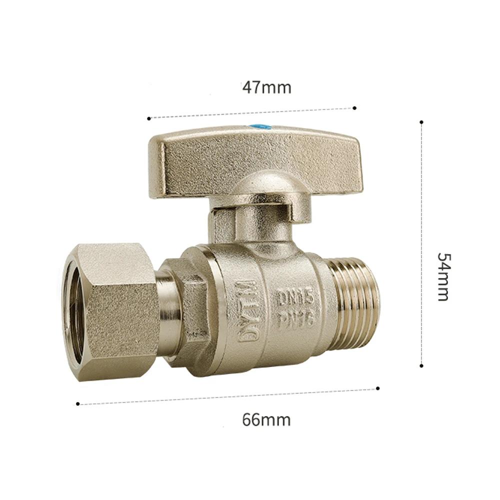 Union Ball Valve 1/2" -3/4" Brass Double Female and Male Thread Valve Water Pipe Switch Gas Straight To Tap Water