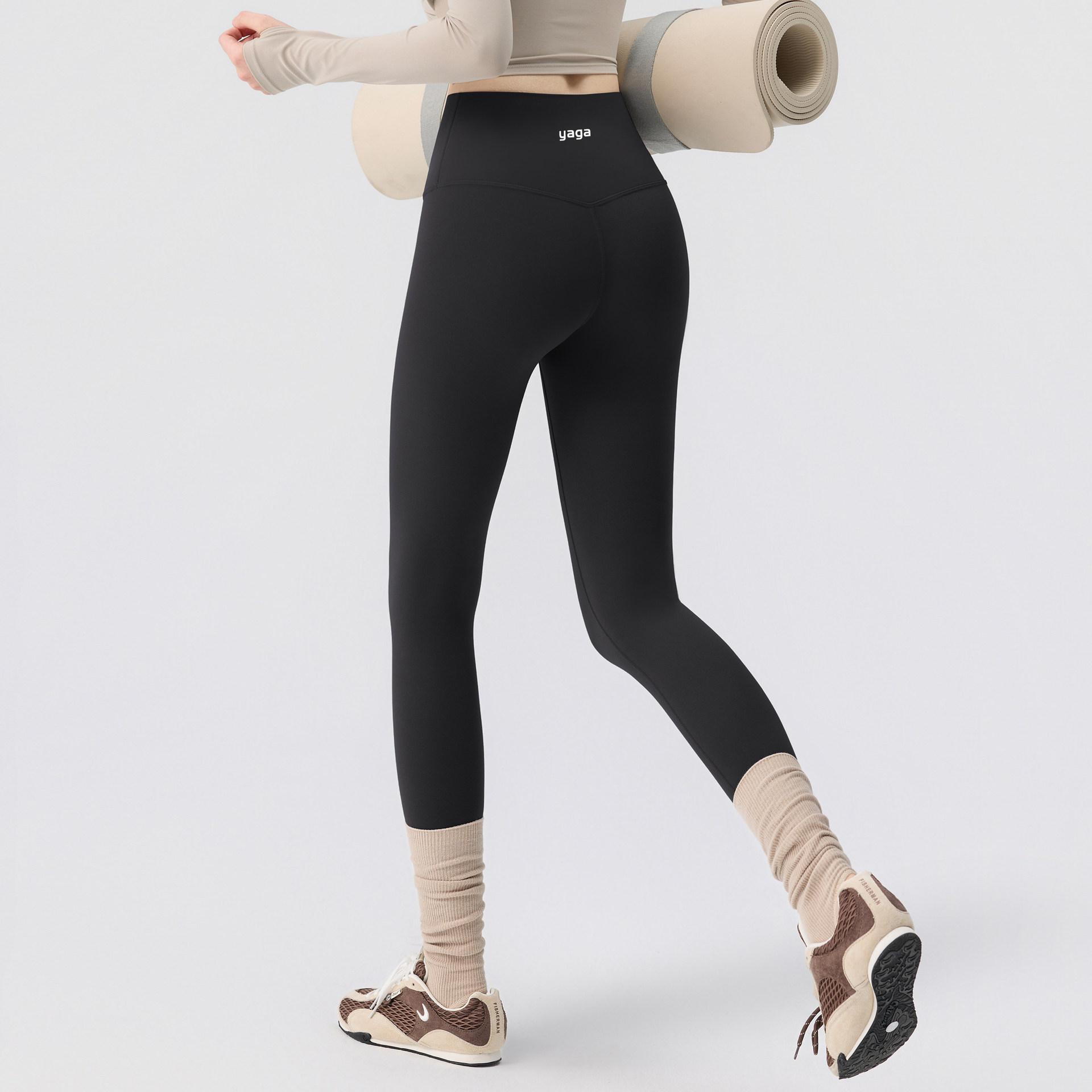

Women s Fleece-Lined High-Waist Yoga Pants with Butt Lifting, Seamless Outerwear for Autumn/Winter. M (110-135 jin)