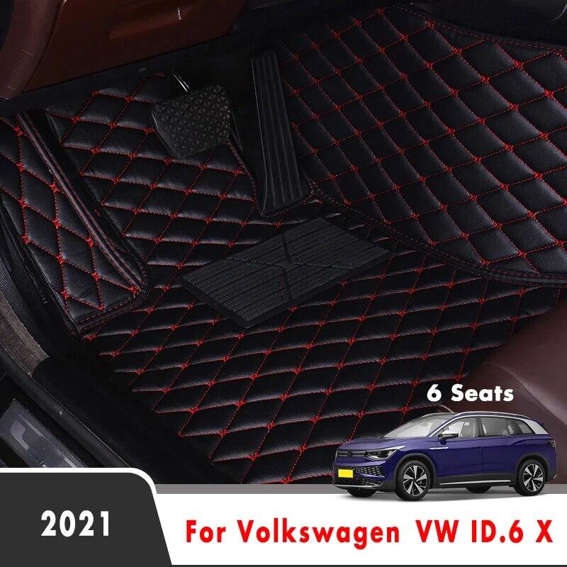 

Автомобильные коврики для ID.6 X 2022, 6-местные водонепроницаемые ковры, автостайлинг, подушечки для ног, аксессуары для салона Volkswagen VW