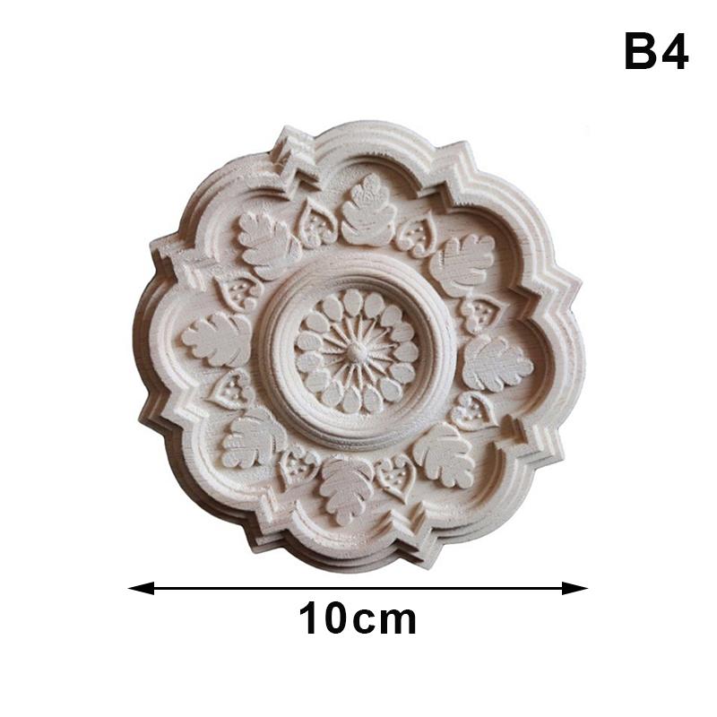 Wood Floral Appliques For Furniture Antique Onlays Moulding Home Decor Wood Carving Decoration Wall Wood Decal Vintage Figurines