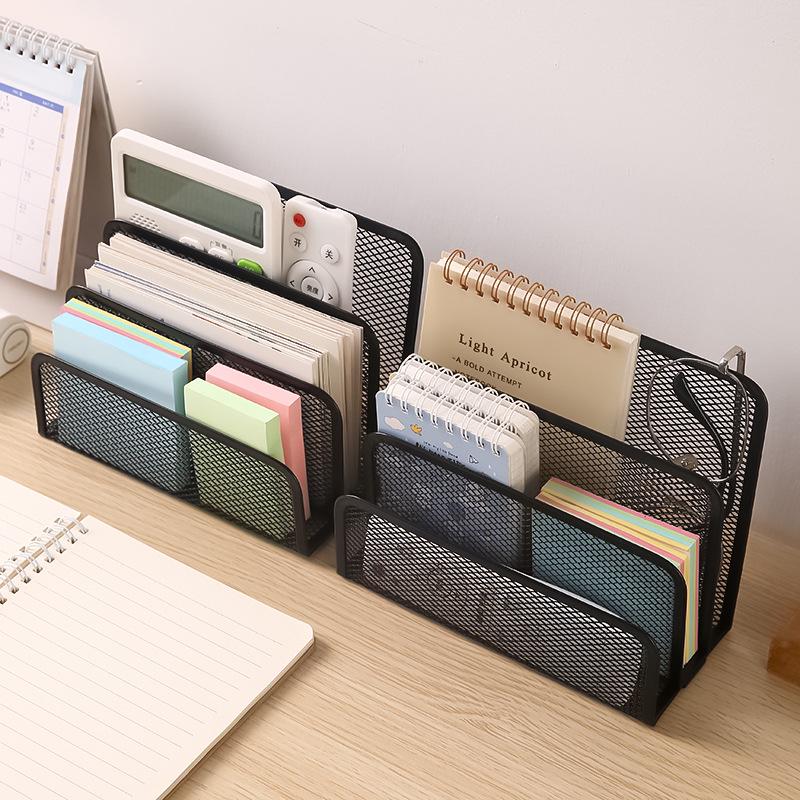 Three-Tier Iron Mesh Document & Letter Holder Rack