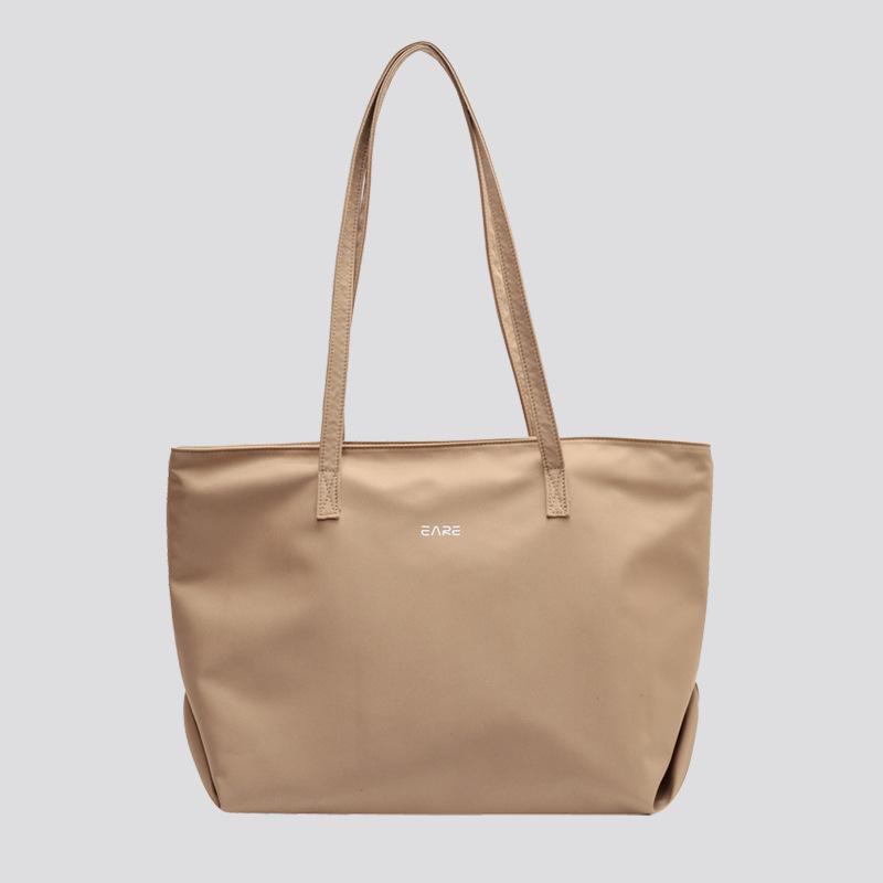 Solid Colored Cloth Bag Female Student Shoulder Bag Simple and Large Capacity Tote Bag Commuting Handbag